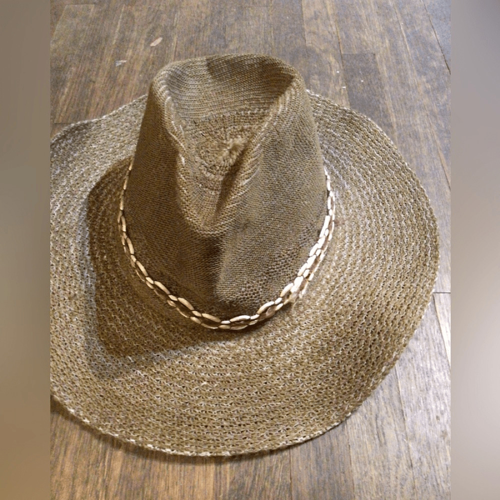 Boho distressed Brown Straw Rancher with Band